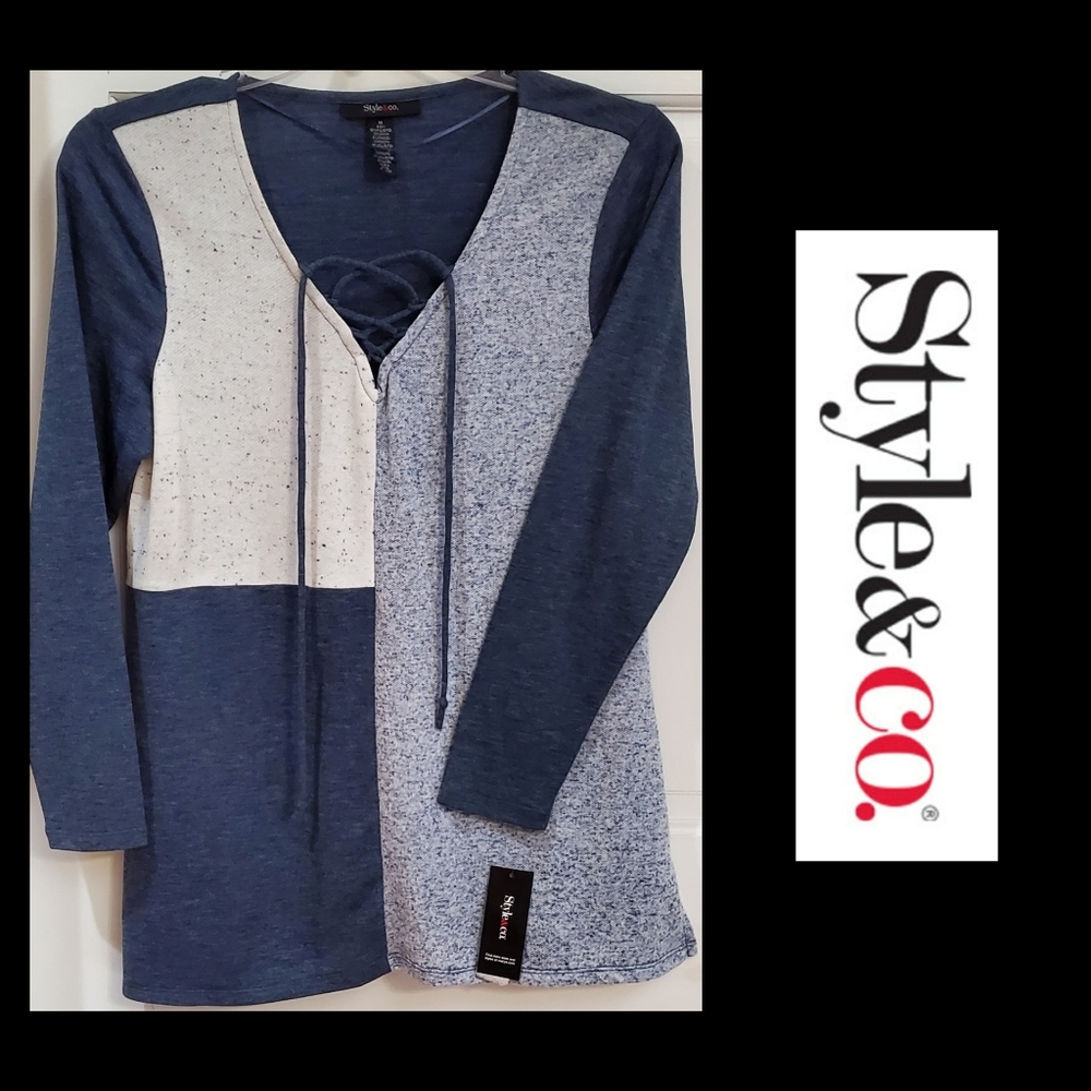 Style & Co | Medium 3/4 Sleeve Blue Tunic NWT